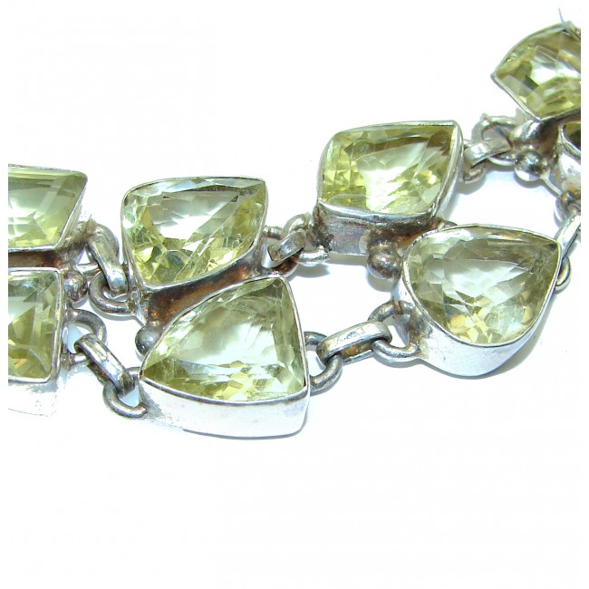Chunky Flawless Citrine .925 Sterling Silver handcrafted Bracelet