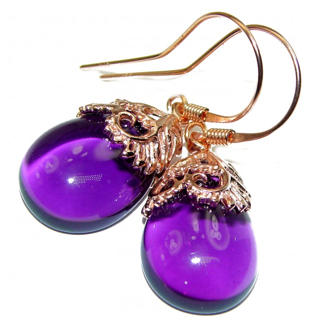 My Passion Authentic Amethyst 18K gold over .925 Sterling Silver handcrafted earrings