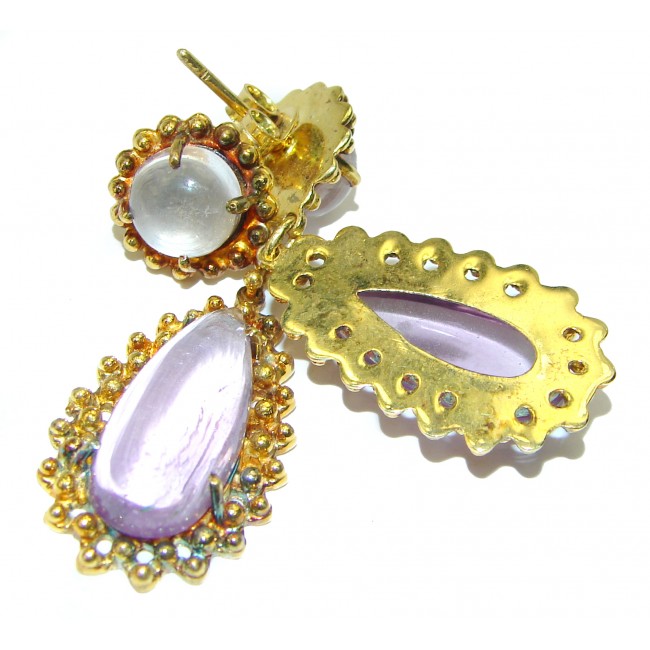 Purple Blossom Amethyst 14K Gold over .925 Sterling Silver handcrafted earrings