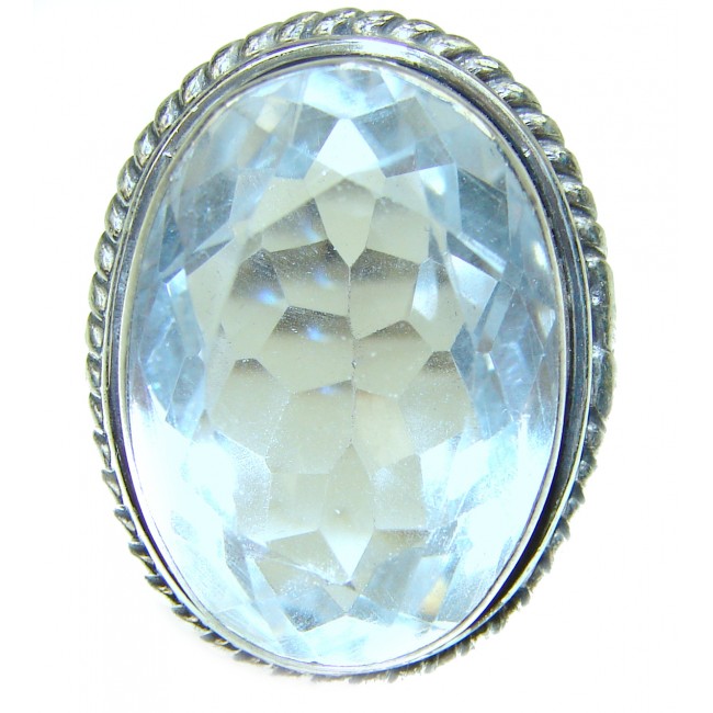 Spectacular White Topaz .925 Sterling Silver ring size 9