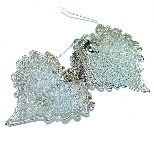 Real Japanese Maple Leaves .925 Sterling Silver earrings