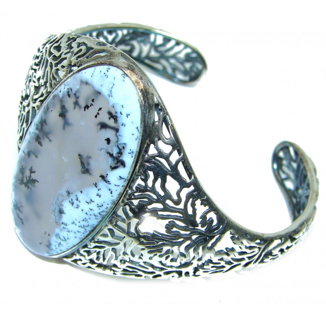 Dendritic Agate highly polished .925 Sterling Silver handcrafted Cuff/Bracelet