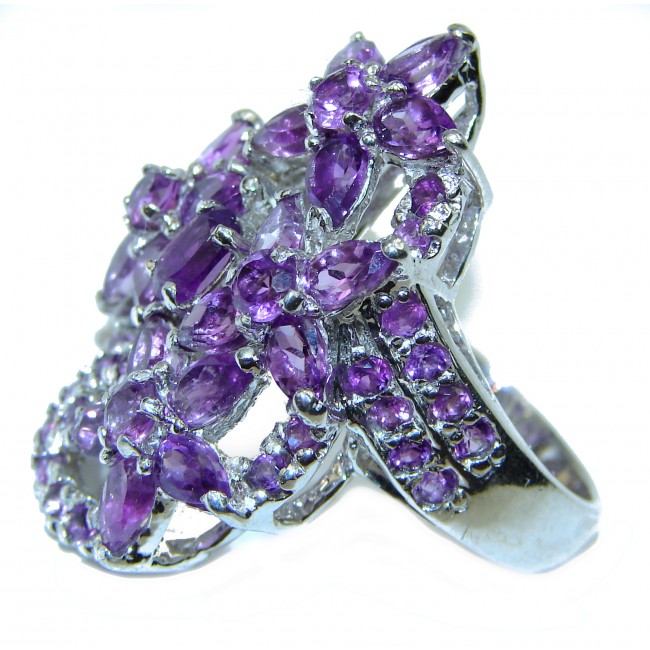 Vintage Beauty Amethyst .925 Sterling Silver handcrafted ring size 8 1/2