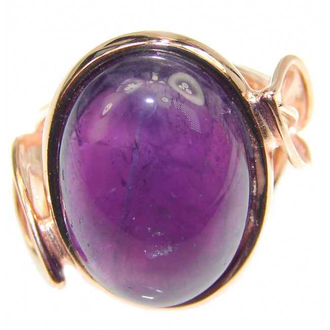 Purple Extravaganza Amethyst 14K Gold over .925 Sterling Silver HANDCRAFTED Ring size 6 1/4