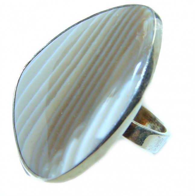 Huge Genuine Imperial Jasper .925 Sterling Silver handcrafted ring s. 10