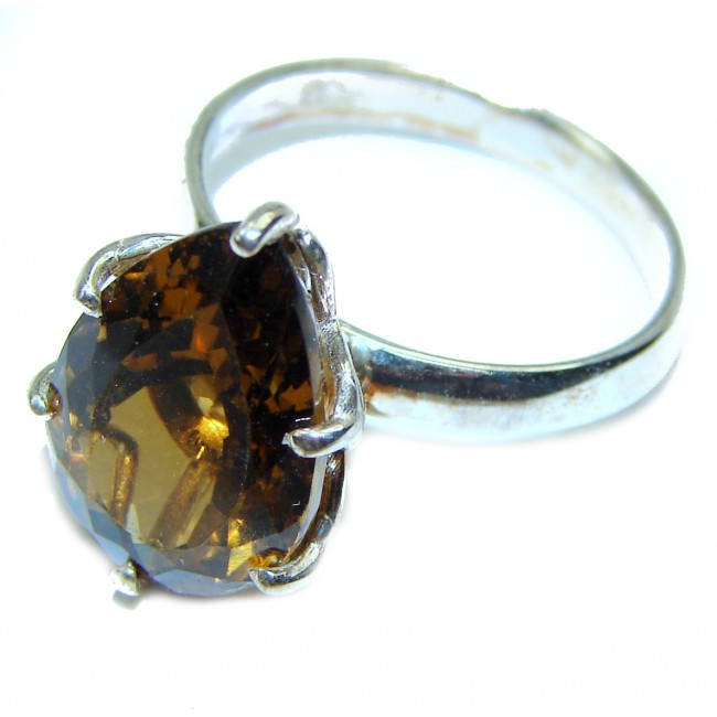 Champagne Smoky Topaz .925 Sterling Silver Ring size 6
