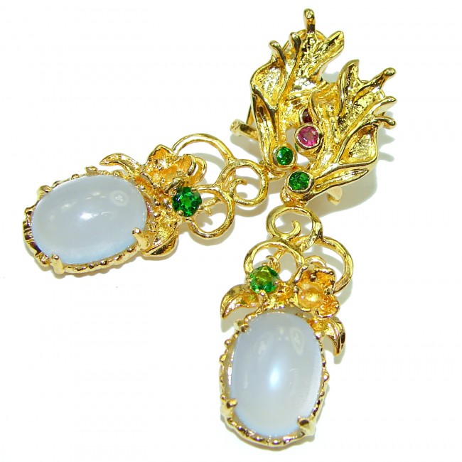 Aquamarine 14K Gold over .925 Sterling Silver handmade earrings