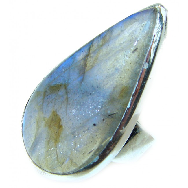 Vintage Design GENUINE Labradorite .925 Sterling Silver handcrafted ring size 7 1/4