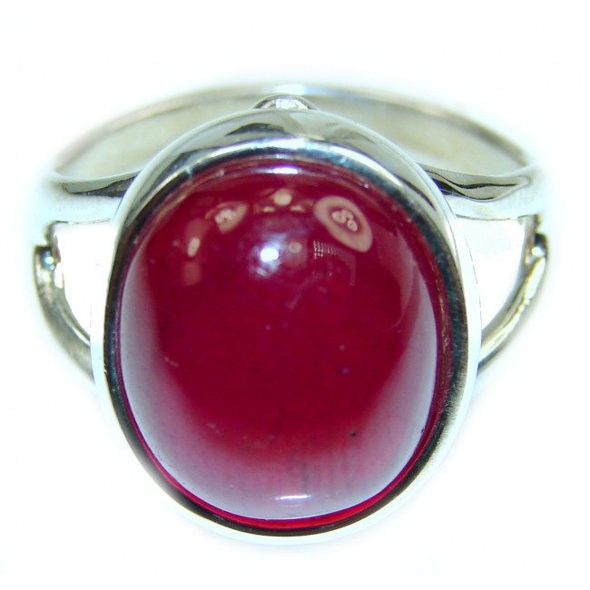 BEST quality 10.8 carat unique Ruby .925 Sterling Silver handcrafted Ring size 8
