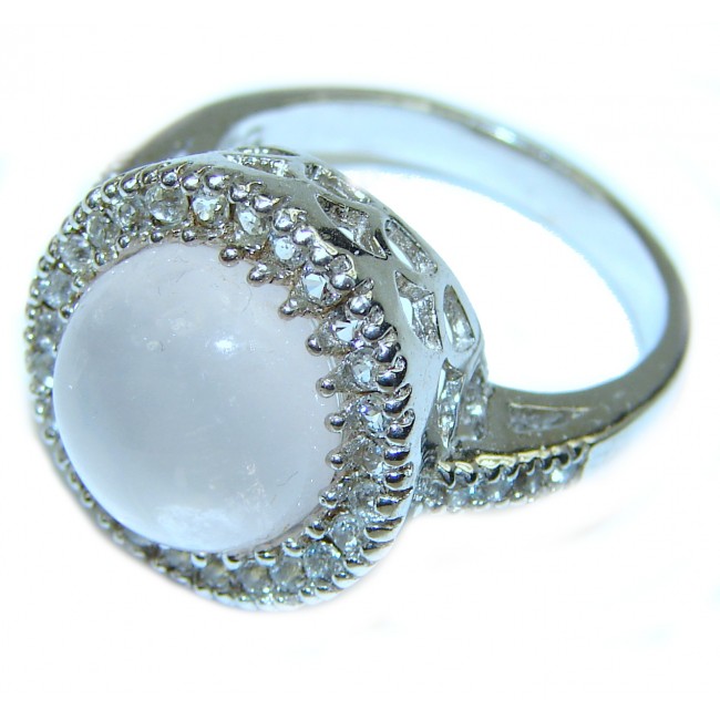 Natural Moonstone .925 Sterling Silver handmade ring s. 7 3/4