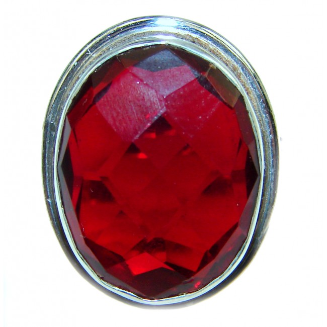 Incredible red Quartz .925 Sterling Silver Ring size 8