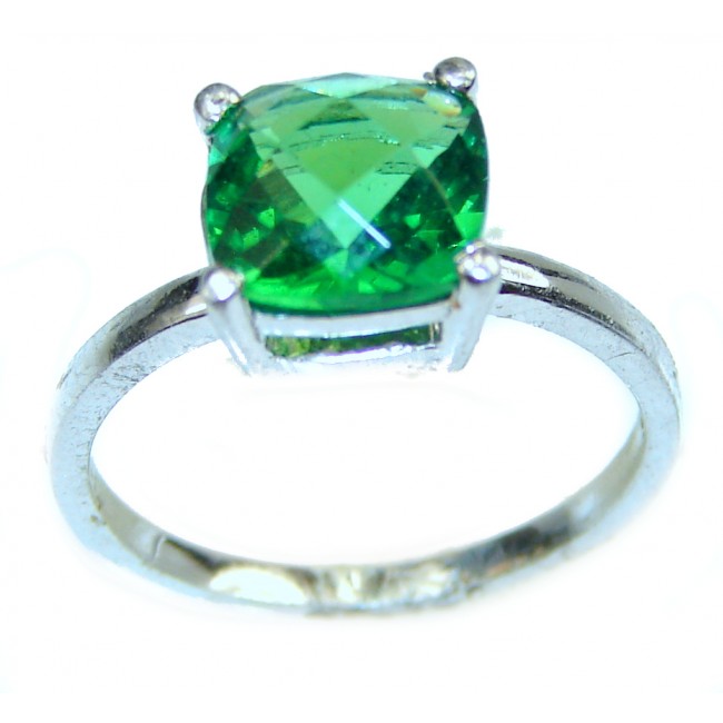 Electric Chrome Diopside .925 Sterling Silver handmade Ring size 6