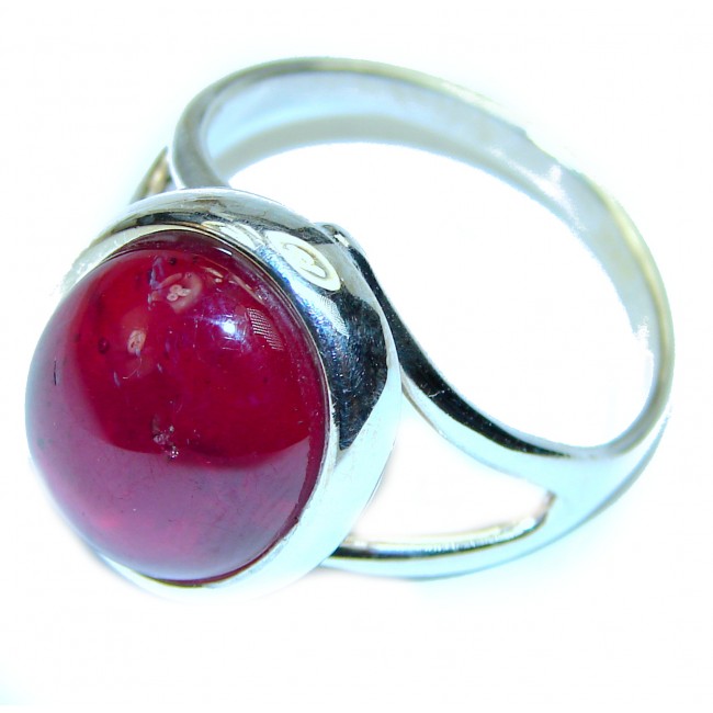 Great quality unique Ruby .925 Sterling Silver handcrafted Ring size 10