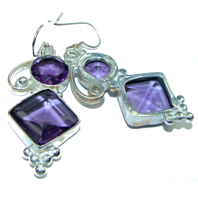 Purple Blossom quartz .925 Sterling Silver earrings