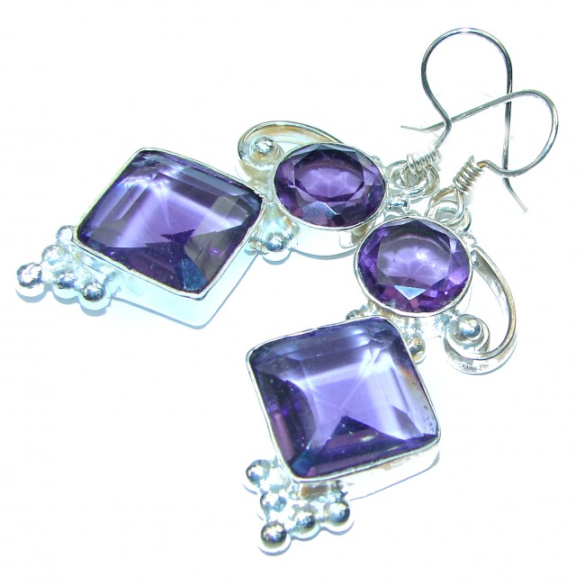 Purple Blossom quartz .925 Sterling Silver earrings