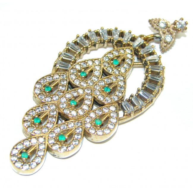 Gabriella Deluxe Emerald .925 Sterling Silver handmade Pendant