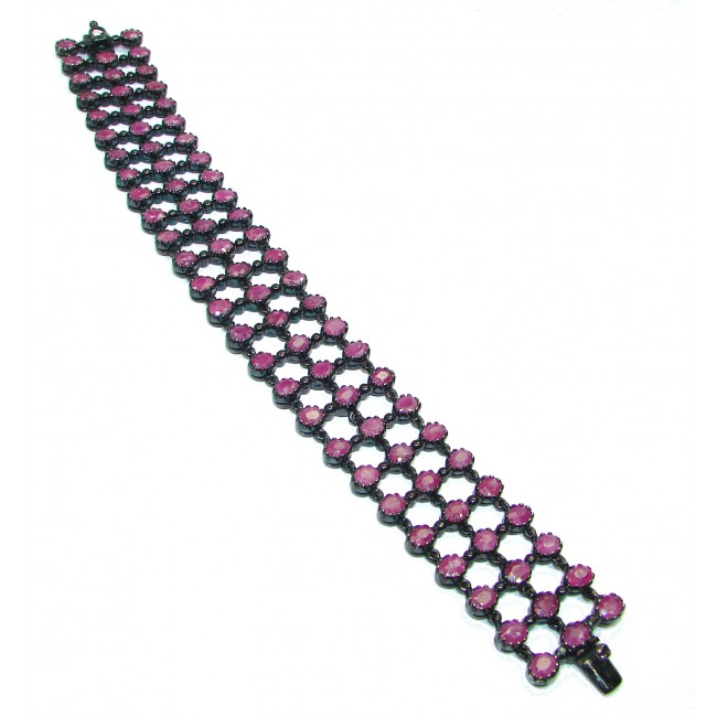 Luxurious Style Authentic Ruby black rhodium over .925 Sterling Silver handmade Bracelet