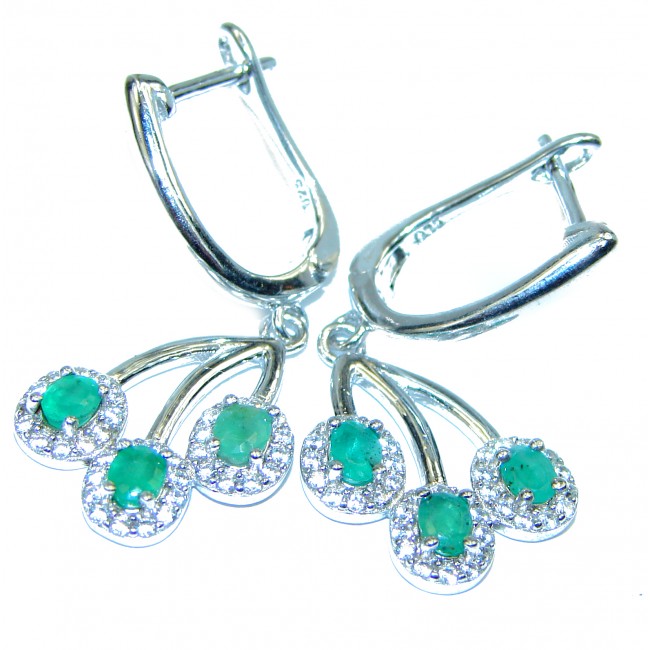 Very Unique Green Emerald .925 Sterling Silver handcrafted earrings
