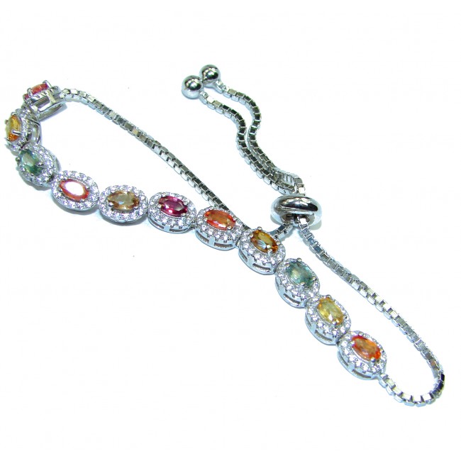Multicolor Sapphire .925 Sterling Silver handmade Bracelet