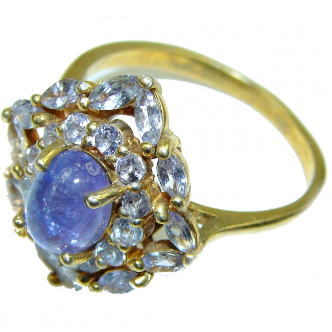 Incredible 5.85 carat authentic Tanzanite .925 Sterling Silver handmade Ring size 8 1/2