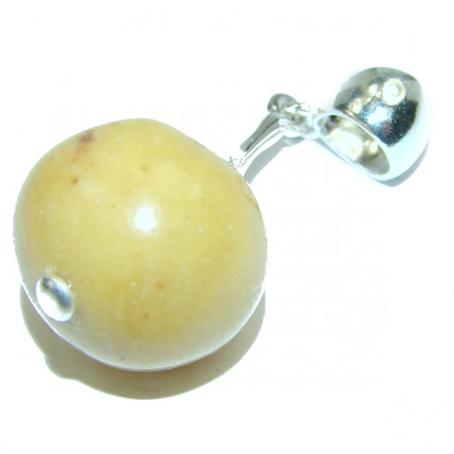 Genuine Sphere Butterscotch Baltic Amber .925 Sterling Silver handmade pendant