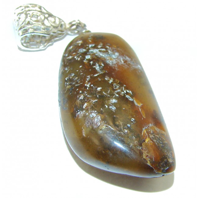 Genuine Baltic Amber .925 Sterling Silver handmade pendant