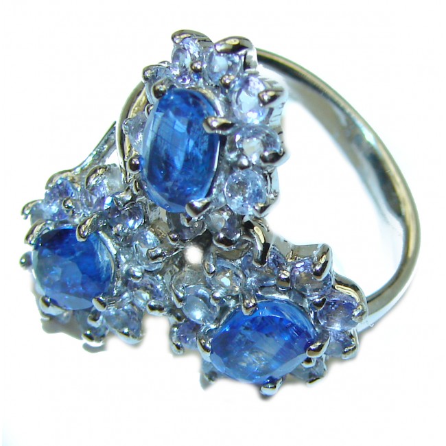 Authentic African Kyanite Tanzanite .925 Sterling Silver handmade Ring s. 8