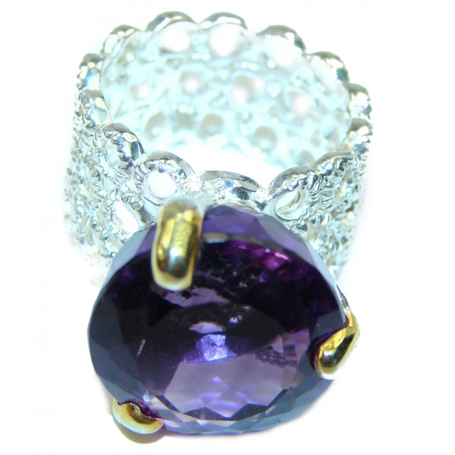 Purple Extravaganza Amethyst .925 Sterling Silver HANDCRAFTED Ring size 7
