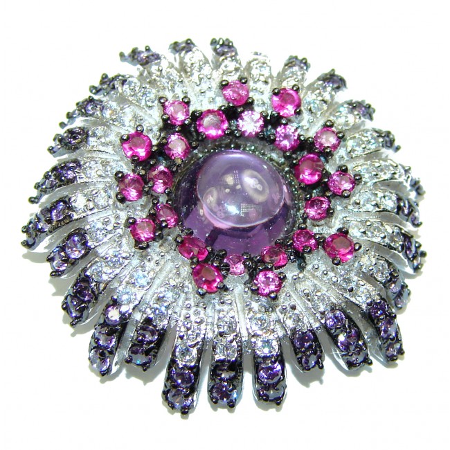 Unique Amethyst Pink Sapphire .925 .925 Sterling Silver handmade Pendant
