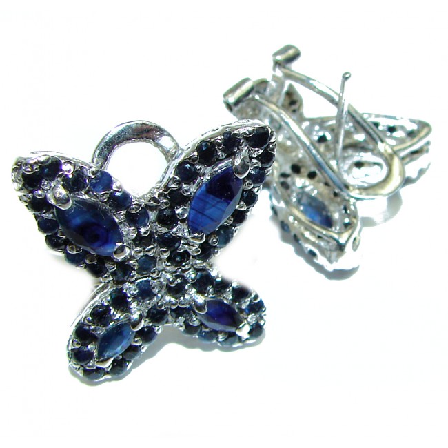 Butterflies Authentic Sapphire .925 Sterling Silver handcrafted earrings