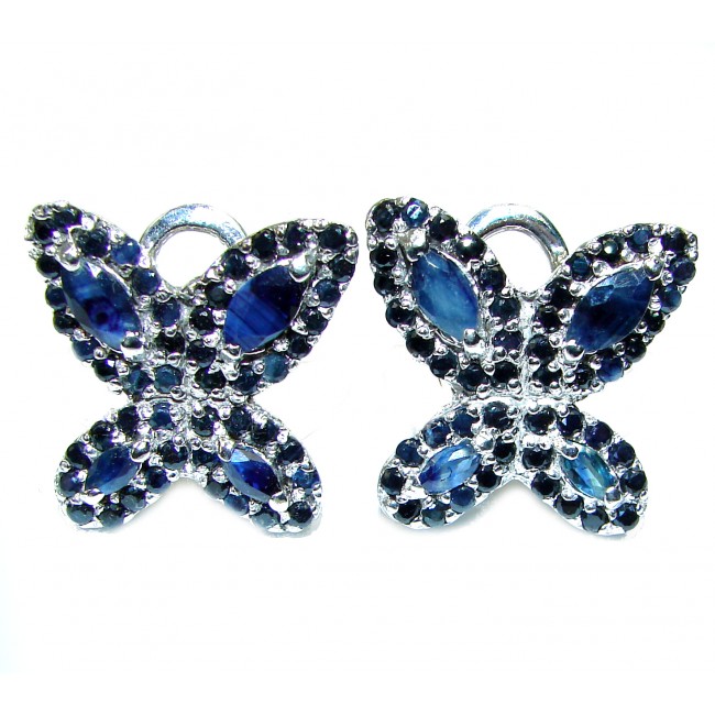 Butterflies Authentic Sapphire .925 Sterling Silver handcrafted earrings