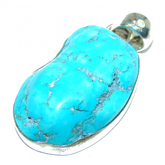 One of a kind Precious Beauty Turquoise .925 Sterling Silver handmade pendant