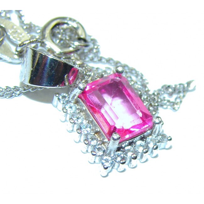 Pink Topaz .925 Sterling Silver handmade Necklace