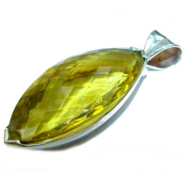 Genuine Lemon Quartz .925 Sterling Silver handcrafted pendant