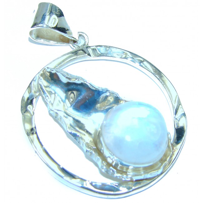 Fire Moonstone .925 Sterling Silver handcrafted pendant
