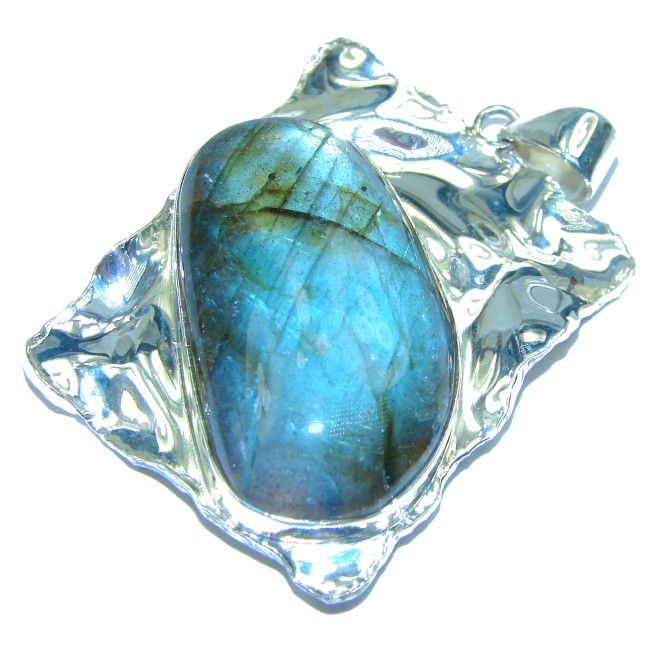 Fire Labradorite .925 Sterling Silver handcrafted Pendant