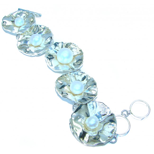 Luxurious Pearl .925 Sterling Silver Bracelet