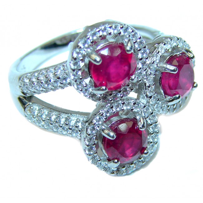 Great quality unique Ruby .925 Sterling Silver handcrafted Ring size 6 1/4