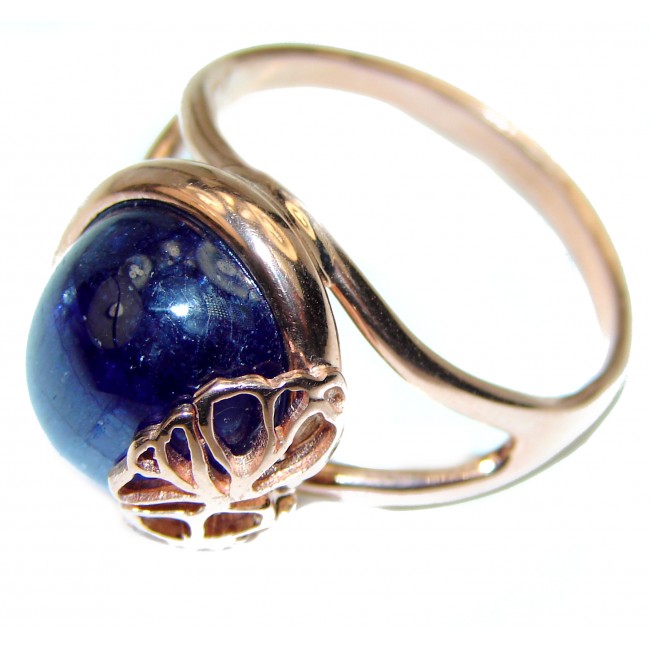 Blue Planet Beauty authentic Sapphire 14K Gold over .925 Sterling Silver Ring size 10