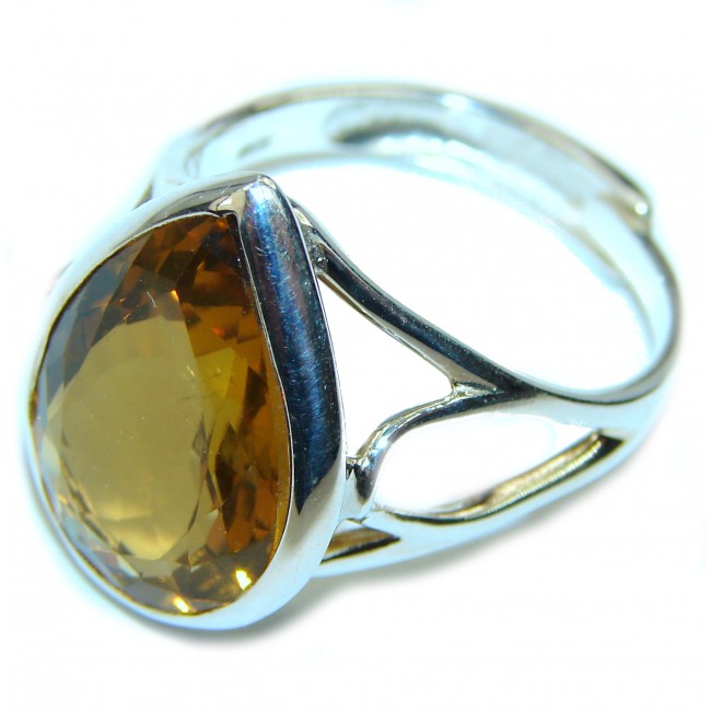 Champagne Smoky Topaz .925 Sterling Silver Ring size 9