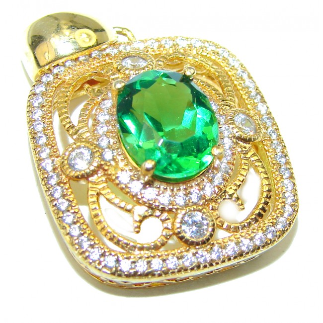 Amazing Peridot 14K Gold over .925 Sterling Silver handcrafted pendant