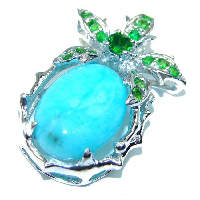 Great authentic Turquoise .925 Sterling Silver handmade Pendant