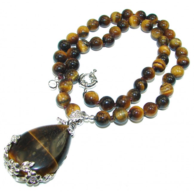 51.2 grams Rare Unusual Natural Red Tigers Eye Beads NECKLACE