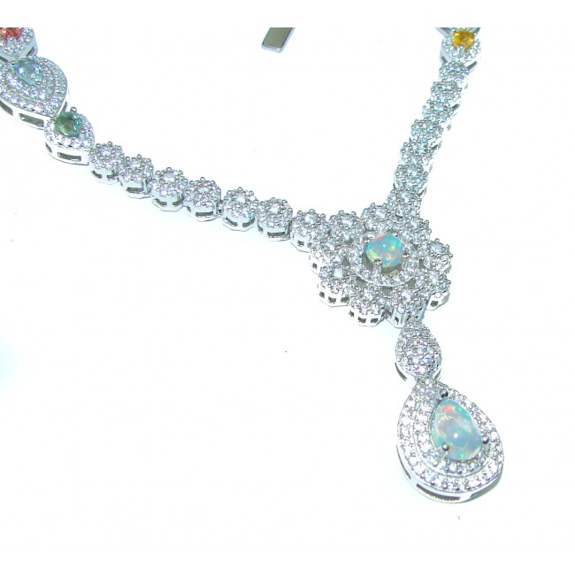 Luxurious Ethiopian Opal .925 Sterling Silver handmade Necklace