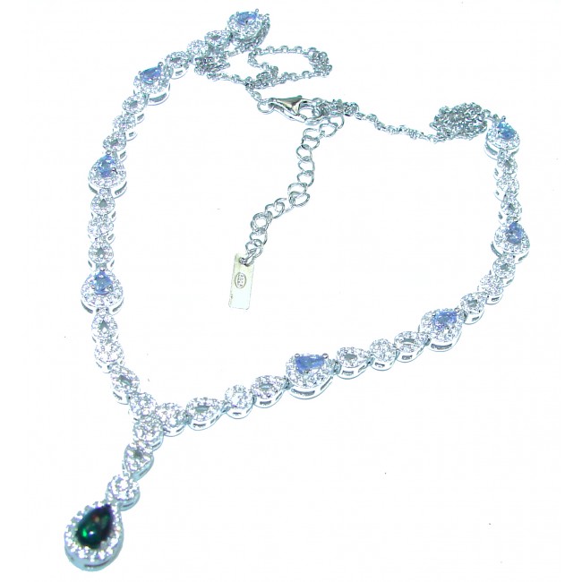 Luxurious Black Opal Tanzanite .925 Sterling Silver handmade Necklace