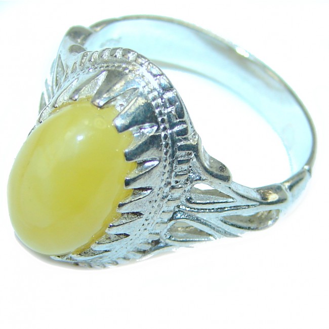 Butterscotch Amber .925 Sterling Silver handcrafted Ring s. 9 3/4