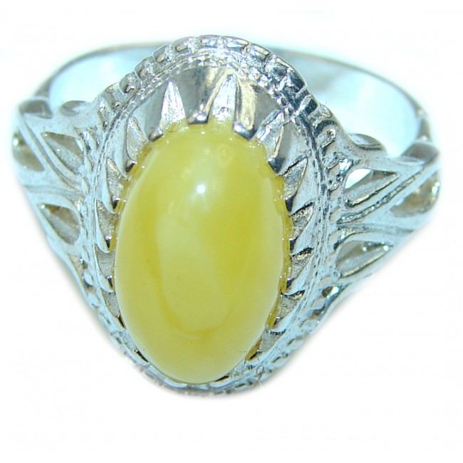 Butterscotch Amber .925 Sterling Silver handcrafted Ring s. 9 3/4
