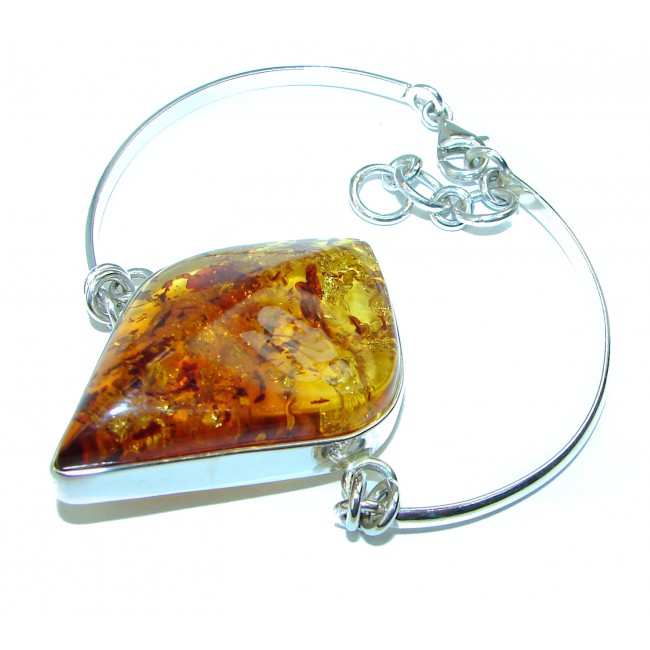 Genuine Polish Amber .925 Sterling Silver handmade Bracelet