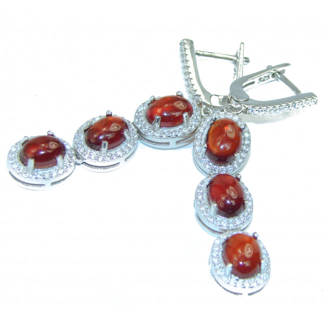 Authentic Hessonite Garnet .925 Sterling Silver handcrafted earrings