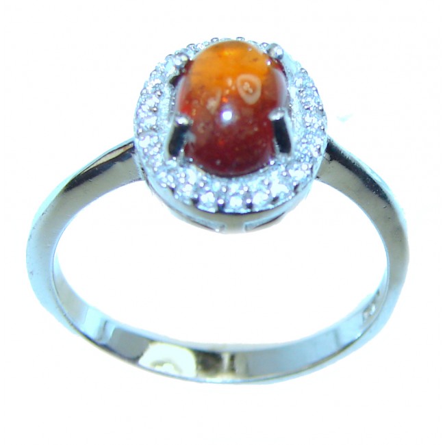Scarlet Starlight Authentic Garnet .925 Sterling Silver Ring size 7 1/4